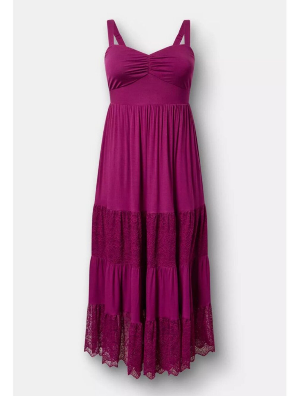 NWT Torrid 1 Plum Caspia Sweetheart Lace Inset Maxi Dress 1X 14 16 - Picture 7 of 12